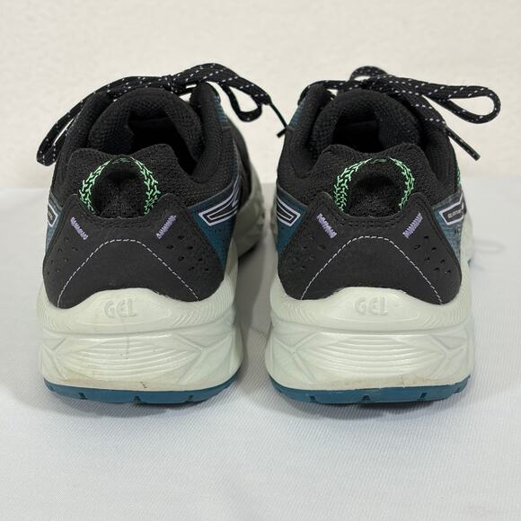ASICS Running Shoes Womens 8.5 GEL-Venture 9 Black Blue Lace Up Trainer Sneakers - Picture 4 of 9